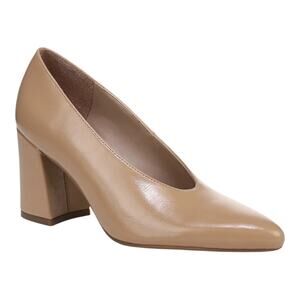 Naturalizer Women's Perry Pointed Toe Block Heel Pumps Taupe Size 8 W